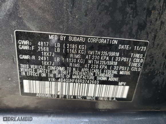 2024 Subaru Crosstrek Sport with VIN 4S4GUHF66R3742603, listed as a Copart auction lot 43017095 with 11,302 mi miles and Salvage Title. Bid and sale history available at carsss.com. Image 13.