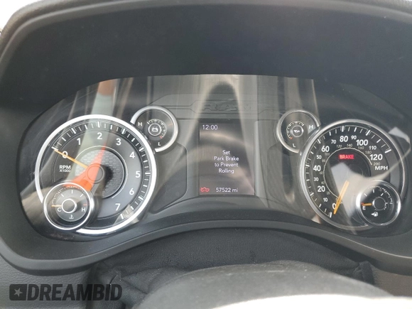 2022 Ram 1500 with VIN 1C6RRENG1NN112811, listed as a Copart auction lot 48009805 with 57,522 mi miles and Salvage title. Bid and sale history available at DreamBid. Image 9.