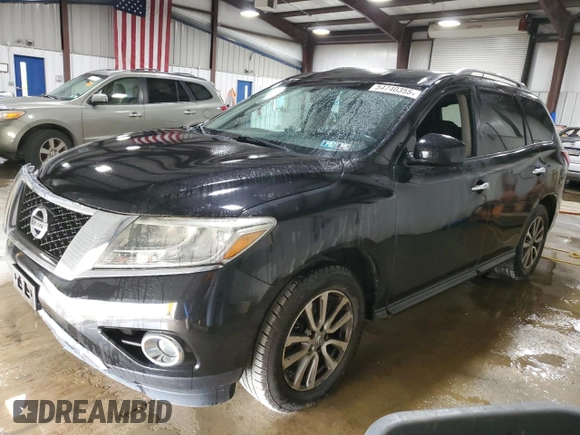 2015 Nissan Pathfinder S with VIN 5N1AR2MM5FC635656, listed as a Copart auction lot 54740355 with 125,835 mi miles and Salvage title. Bid and sale history available at DreamBid. Image 1.