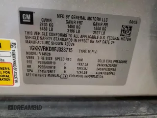 2015 GMC Acadia SLT with VIN 1GKKVRKD8FJ333715, listed as a Copart auction lot 47288625 with 160,308 mi miles and Salvage Title. Bid and sale history available at carsss.com. Image 13.