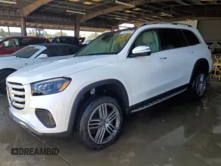 2025 Mercedes-Benz GLS 450 z VIN 4JGFF5KE5SB356848, wystawiony jako Copart lot #60059545 z przebiegiem 9 619 mil mil oraz Czysty tytuł • Clean title. Historia ofert i sprzedaży dostępna na DreamBid. Obrazek 1.