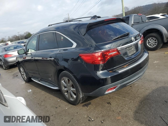 2014 Acura MDX Advance with VIN 5FRYD3H81EB004875, listed as a Copart auction lot 81801454 with 265,982 mi miles and Salvage title. Bid and sale history available at DreamBid. Image 2.