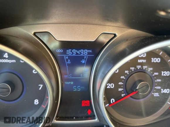 2012 Hyundai Veloster w/Gray Int with VIN KMHTC6AD6CU036826, listed as a Copart auction lot 88141445 with 169,498 mi miles and Clean title. Bid and sale history available at DreamBid. Image 8.