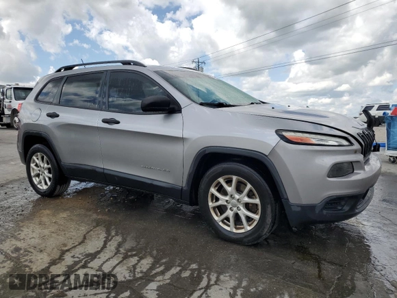 2016 Jeep Cherokee Sport with VIN 1C4PJLAB8GW222144, listed as a Copart auction lot 54363355 with 347,351 mi miles and Salvage Title. Bid and sale history available at carsss.com. Image 4.