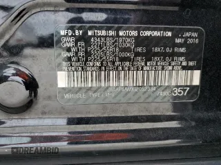 2016 Mitsubishi Outlander Sport 2.4 SEL with VIN JA4AP4AW9GZ052334, listed as a Copart auction lot 89278405 with 70,915 mi miles and Non Repairable. Bid and sale history available at carsss.com. Image 12.