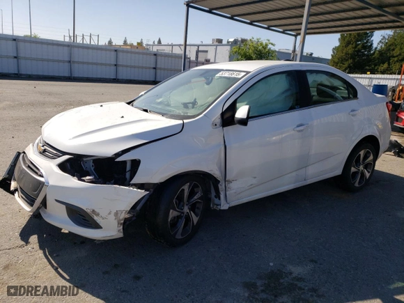 2017 Chevrolet Sonic Premier with VIN 1G1JF5SBXH4130914, listed as a Copart auction lot 53718615 with 88,519 mi miles and Salvage Title. Bid and sale history available at carsss.com. Image 1.