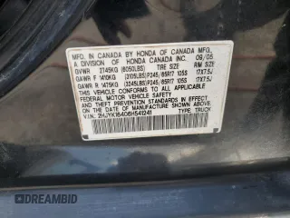 2006 Honda Ridgeline RTS z VIN 2HJYK16406H541241, wystawiony jako Copart lot #55735595 z przebiegiem 248 245 mil mil oraz Szkoda całkowita • Salvage title. Historia ofert i sprzedaży dostępna na DreamBid. Obrazek 12.