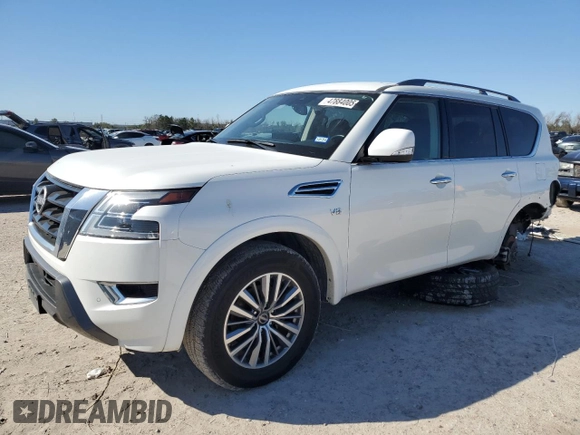 2022 Nissan Armada SV with VIN JN8AY2AD9N9675220, listed as a Copart auction lot 47884005 with 63,800 mi miles and Salvage Title. Bid and sale history available at carsss.com. Image 1.