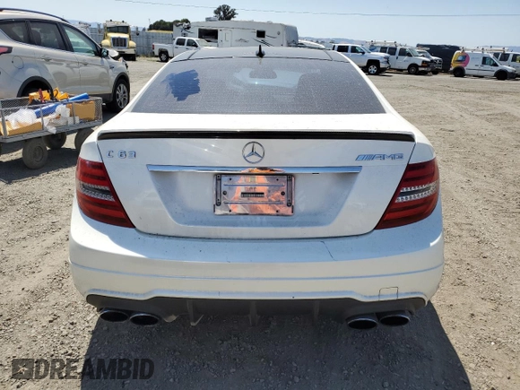 2012 Mercedes-Benz C 63 AMG with VIN WDDGJ7HB9CF814987, listed as a Copart auction lot 59702905 with 109,384 mi miles and Salvage title. Bid and sale history available at DreamBid. Image 6.