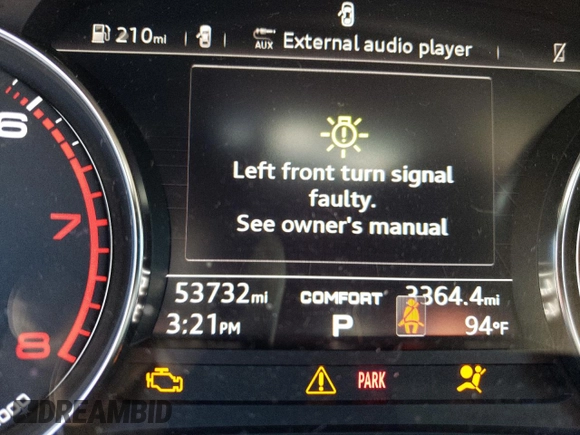 2019 Audi A5 Sportback Premium with VIN WAUANCF58KA010960, listed as a Copart auction lot 47604643 with 53,732 mi miles. Bid and sale history available at carsss.com. Image 9.