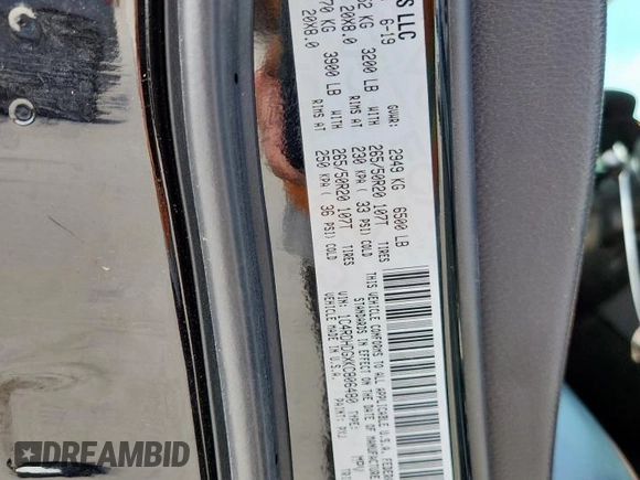 2019 Dodge Durango GT Plus with VIN 1C4RDHDGXKC806480, listed as a Copart auction lot 61868305 with 102,802 mi miles and Salvage title. Bid and sale history available at DreamBid. Image 13.