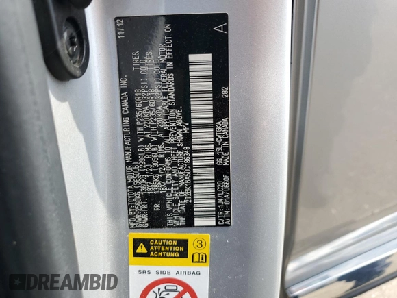 2013 Lexus RX 350 with VIN 2T2BK1BA5DC186348, listed as a Copart auction lot 63376765 with 131,134 mi miles and Salvage title. Bid and sale history available at DreamBid. Image 13.