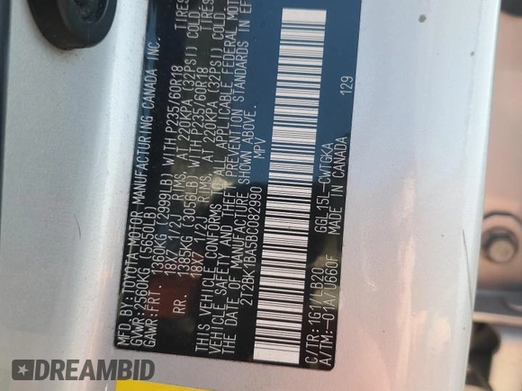 2011 Lexus RX 350 with VIN 2T2BK1BA5BC082990, listed as a Copart auction lot 53849015 with 158,972 mi miles and Salvage Title. Bid and sale history available at DreamBid. Image 13.