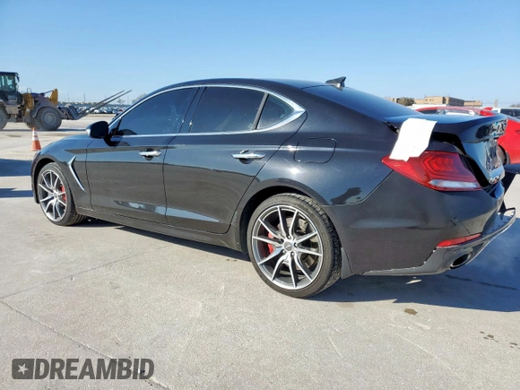 2019 Genesis G70 Advanced with VIN KMTG34LE1KU027824, listed as a Copart auction lot 46900135 with 42,325 mi miles and Salvage title. Bid and sale history available at DreamBid. Image 2.