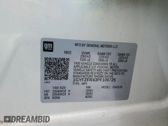 2023 Cadillac XT4 AWD Sport with VIN 1GYFZFR43PF109725, listed as a Copart auction lot 46972445 with 16,736 mi miles and Salvage Title. Bid and sale history available at carsss.com. Image 14.