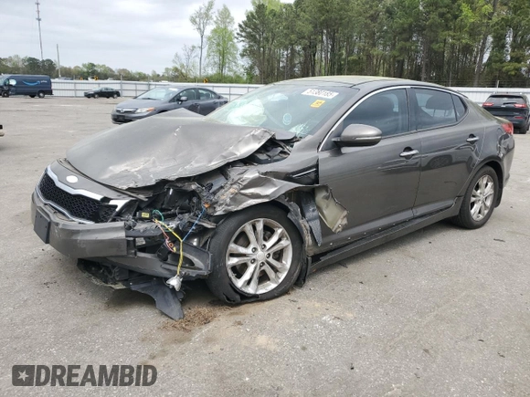 2013 Kia Optima EX with VIN 5XXGN4A70DG147491, listed as a Copart auction lot 51380185 with 0 mi miles and Salvage Title. Bid and sale history available at carsss.com. Image 1.