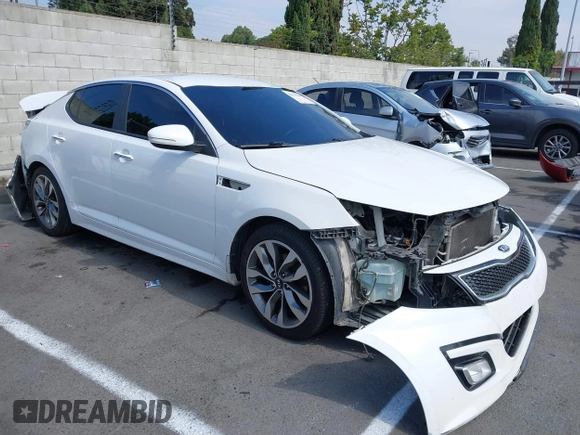 2015 Kia Optima SX with VIN 5XXGR4A73FG372592, listed as a IAAI auction lot 42575509 with 148,043 mi miles and . Bid and sale history available at DreamBid. Image 1.