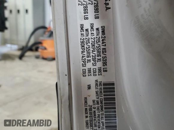 2016 Ram ProMaster City Cargo Tradesman SLT with VIN ZFBERFBT8G6B77060, listed as a Copart auction lot 47916345 with 94,480 mi miles and Salvage Title. Bid and sale history available at DreamBid. Image 14.