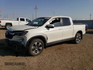 2018 Honda Ridgeline RTL with VIN 5FPYK3F54JB016536, listed as a Copart auction lot 75725304 with 27,144 mi miles and Salvage title. Bid and sale history available at DreamBid. Image 1.