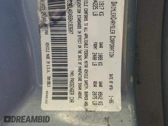2006 Chrysler Sebring z VIN 1C3EL46X66N183607, wystawiony jako Copart lot #56274025 z przebiegiem 174 917 mil mil oraz Szkoda całkowita • Salvage title. Historia ofert i sprzedaży dostępna na DreamBid. Obrazek 13.