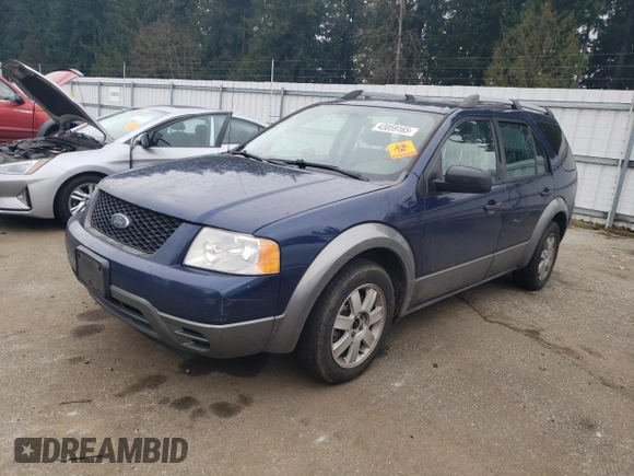 2005 Ford Freestyle SE with VIN 1FMZK01155GA11367, listed as a Copart auction lot 43059165 with 168,759 mi miles and Salvage Title. Bid and sale history available at carsss.com. Image 1.