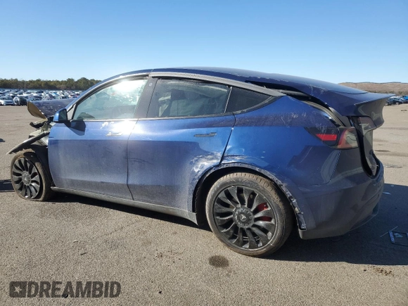 2022 Tesla Model Y Performance with VIN 7SAYGDEF8NF375858, listed as a Copart auction lot 46127965 with Not Provided miles and Salvage Title. Bid and sale history available at DreamBid. Image 2.