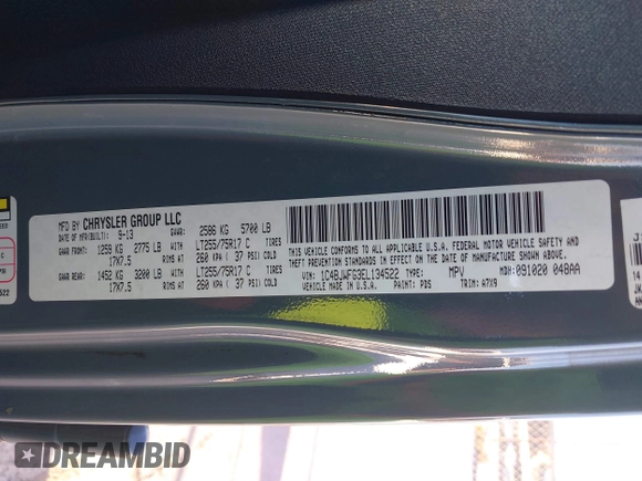 2014 Jeep Wrangler Unlimited Rubicon X with VIN 1C4BJWFG3EL134522, listed as a IAAI auction lot 41221381 with 66,897 mi miles and . Bid and sale history available at DreamBid. Image 9.