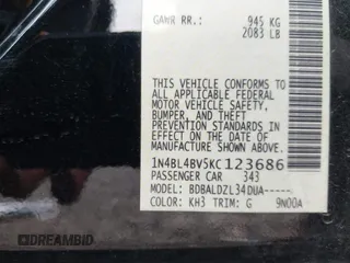 2019 Nissan Altima S z VIN 1N4BL4BV5KC123686, wystawiony jako IAAI lot #42204643 z przebiegiem 161 183 mil mil oraz . Historia ofert i sprzedaży dostępna na DreamBid. Obrazek 9.