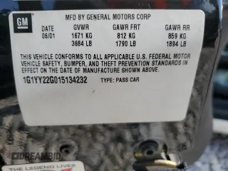 2001 Chevrolet Corvette with VIN 1G1YY22G015134232, listed as a Copart auction lot 75682644 with 108,429 mi miles and Clean Title. Bid and sale history available at carsss.com. Image 12.