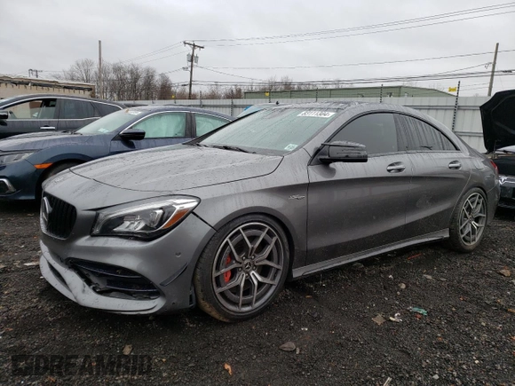 2018 Mercedes-Benz CLA with VIN WDDSJ5CB7JN609659, listed as a Copart auction lot 83111304 with 43,567 mi miles and Salvage Title. Bid and sale history available at carsss.com. Image 1.