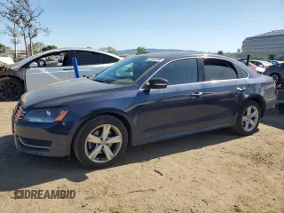 2013 Volkswagen Passat SE w/Sunroof with VIN 1VWBP7A39DC020674, listed as a Copart auction lot 52454205 with 121,897 mi miles and Salvage Title. Bid and sale history available at carsss.com. Image 1.