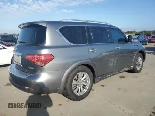 2015 Infiniti QX80 with VIN JN8AZ2NF9F9572311, listed as a Copart auction lot 75133454 with 0 mi miles and Salvage Title. Bid and sale history available at carsss.com. Image 3.