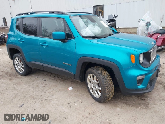 2020 Jeep Renegade Latitude with VIN ZACNJBBB7LPL94542, listed as a IAAI auction lot 41153749 with 67,706 mi miles. Bid and sale history available at carsss.com. Image 1.