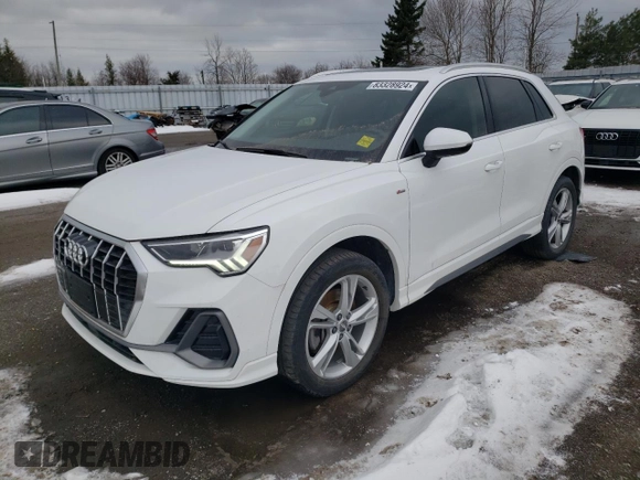 2020 Audi Q3 S line Prestige with VIN WA1FECF31L1119652, listed as a Copart auction lot 83328924 with 36,526 mi miles and Non Repairable. Bid and sale history available at carsss.com. Image 1.