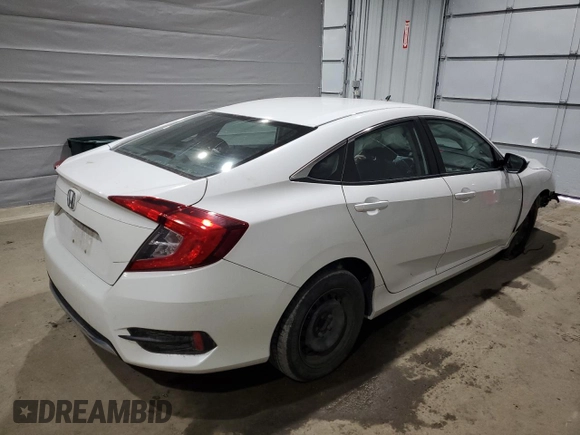 2019 Honda Civic LX with VIN 2HGFC2F61KH560862, listed as a Copart auction lot 50396895 with 55,653 mi miles and Salvage Title. Bid and sale history available at DreamBid. Image 3.