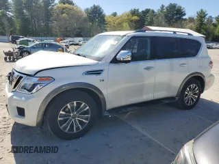 2019 Nissan Armada SL z VIN JN8AY2NC4K9588967, wystawiony jako Copart lot #54489435 z przebiegiem 97 046 mil mil oraz Szkody całkowita. Historia ofert i sprzedaży dostępna na DreamBid. Obrazek 1.