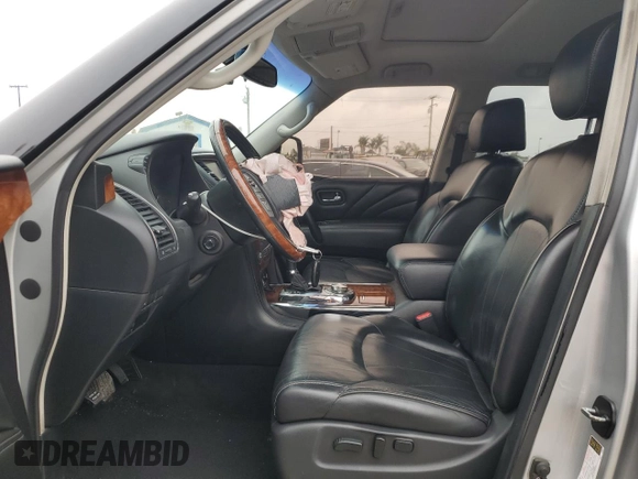2017 Infiniti QX80 with VIN JN8AZ2NE4H9160839, listed as a Copart auction lot 46557435 with 99,346 mi miles and Salvage Title. Bid and sale history available at carsss.com. Image 7.