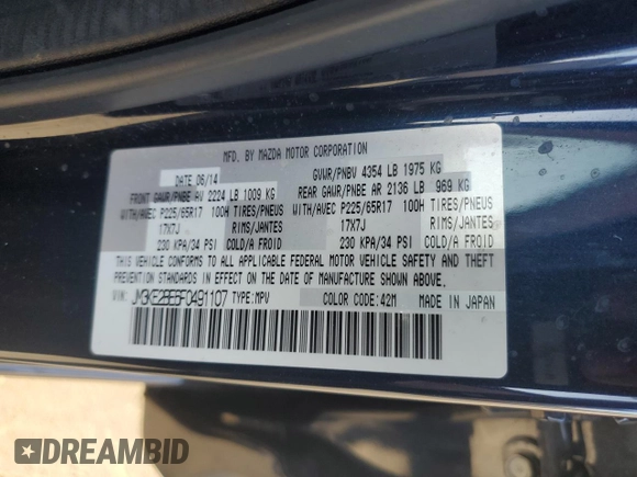 2015 Mazda CX-5 Sport z VIN JM3KE2BE6F0491107, wystawiony jako Copart lot #42462395 z przebiegiem 82 528 mil mil oraz Szkoda całkowita • Salvage title. Historia ofert i sprzedaży dostępna na DreamBid. Obrazek 15.