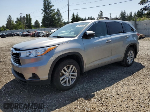 2014 Toyota Highlander LE z VIN 5TDBKRFHXES026288, wystawiony jako Copart lot #59641945 z przebiegiem 186 628 mil mil oraz Czysty tytuł • Clean title. Historia ofert i sprzedaży dostępna na DreamBid. Obrazek 1.