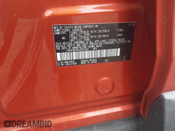 2016 Toyota RAV4 SE with VIN JTMJFREVXGJ057662, listed as a IAAI auction lot 42253912 with 79,108 mi miles and . Bid and sale history available at DreamBid. Image 9.