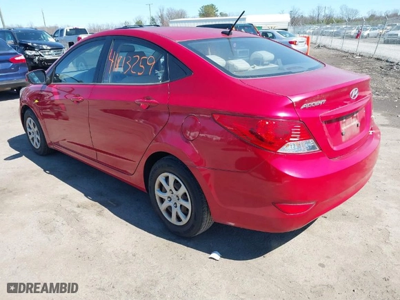2012 Hyundai Accent GLS with VIN KMHCT4AE2CU186753, listed as a IAAI auction lot 41813259 with 226,987 mi miles. Bid and sale history available at carsss.com. Image 3.
