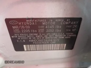 2009 Hyundai Elantra Touring с VIN KMHDC86E59U041672, выставлен на аукционе IAAI как лот 42360756 с пробегом 201 551 миль миль и . История ставок и продаж доступна на DreamBid. Изображение 9.