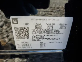 2021 Chevrolet Traverse LT Leather with VIN 1GNEVHKW3MJ196014, listed as a Copart auction lot 49678595 with 124,695 mi miles and Salvage Title. Bid and sale history available at carsss.com. Image 13.
