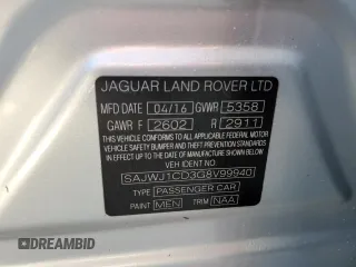 2016 Jaguar XJ R-Sport with VIN SAJWJ1CD3G8V99940, listed as a Copart auction lot 76345234 with Not provided miles and Salvage title. Bid and sale history available at DreamBid. Image 13.