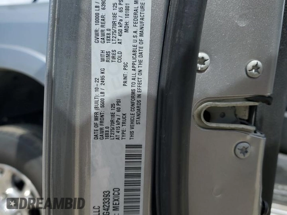 2022 Ram 2500 Laramie z VIN 3C6UR5FJ1NG423393, wystawiony jako Copart lot #57487395 z przebiegiem 124 528 mil mil oraz Szkoda całkowita • Salvage title. Historia ofert i sprzedaży dostępna na DreamBid. Obrazek 12.