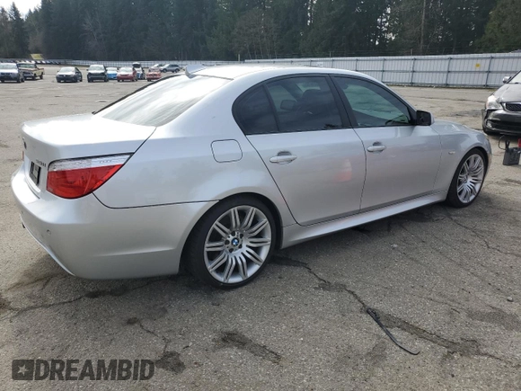2008 BMW 5 Series 550i with VIN WBANW53558CT52250, listed as a Copart auction lot 48826795 with 166,074 mi miles and Clean Title. Bid and sale history available at carsss.com. Image 3.