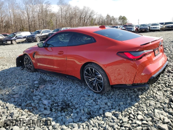 2021 BMW M4 Competition with VIN WBS33AZ01MCG48704, listed as a Copart auction lot 39058223 with 5,880 mi miles. Bid and sale history available at carsss.com. Image 2.