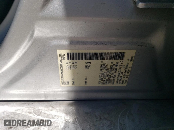 2022 Nissan Maxima SV с VIN 1N4AA6CV6NC507122, выставлен на аукционе Copart как лот 54923255 с пробегом 30 797 миль миль и Списание • Salvage title. История ставок и продаж доступна на DreamBid. Изображение 12.