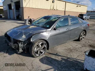 2023 Hyundai Elantra SEL z VIN KMHLS4AGXPU565428, wystawiony jako Copart lot #50347355 z przebiegiem Nie podano mil oraz Szkoda całkowita • Salvage title. Historia ofert i sprzedaży dostępna na DreamBid. Obrazek 1.