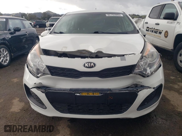 2014 Kia Rio LX with VIN KNADM5A34E6377346, listed as a Copart auction lot 82783993 with 107,160 mi miles and Salvage Title. Bid and sale history available at carsss.com. Image 5.